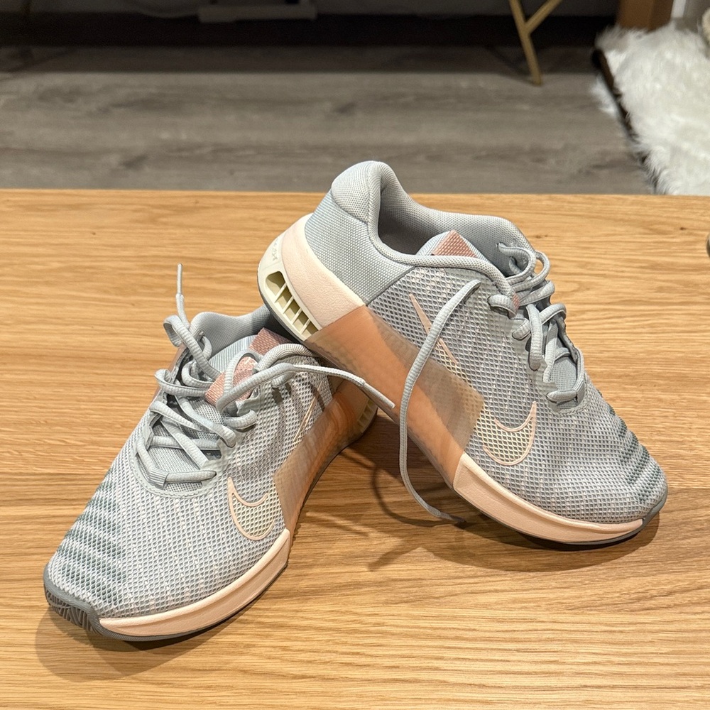 Nike Women's MetCons in Light Blue and Peach